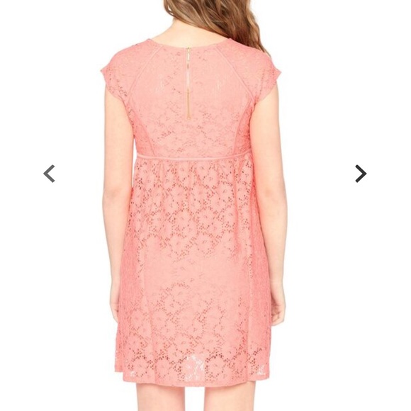 Coral Back Zip Lace Maternity Dress-NWT - Picture 2 of 6